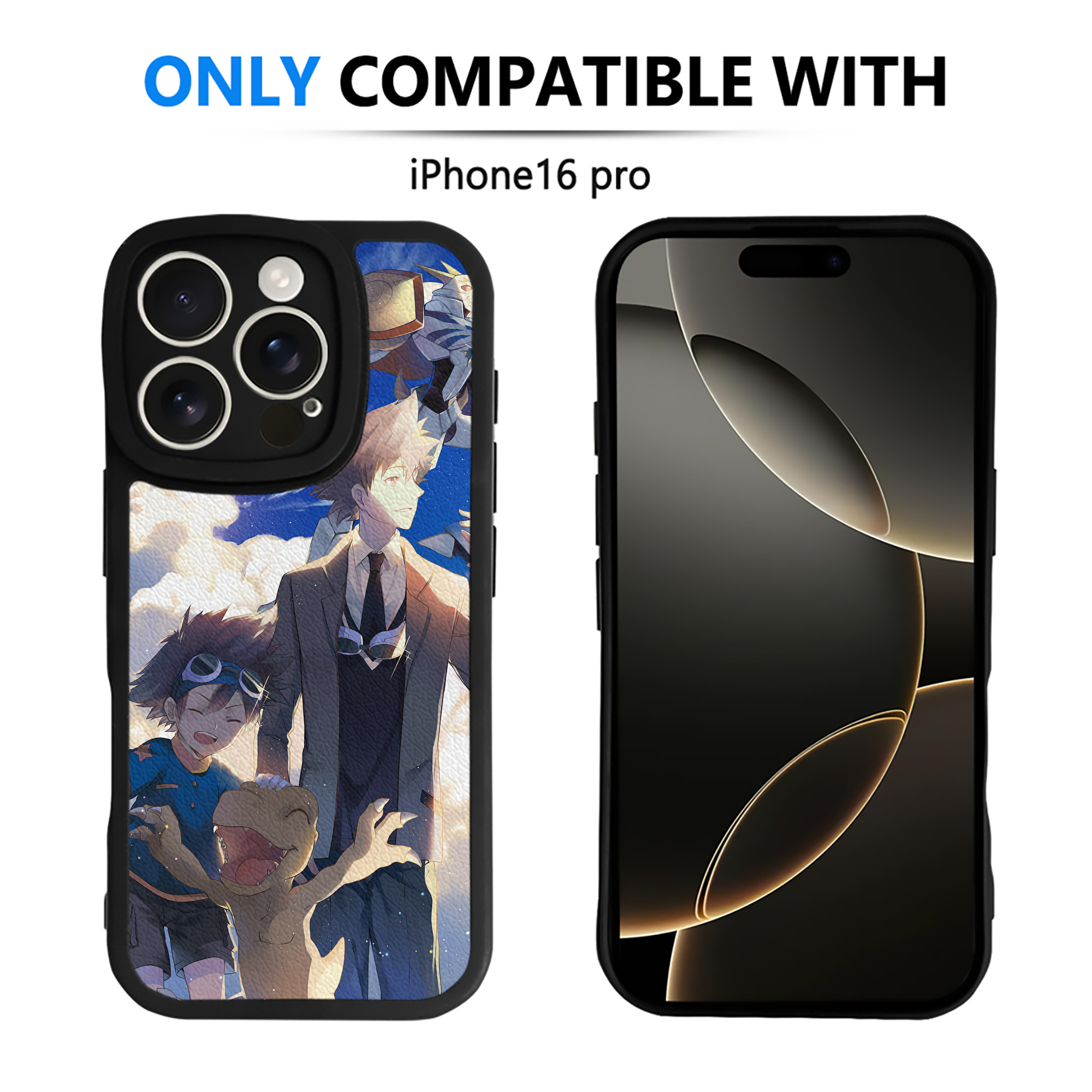 （画像用） Digimon デジタルモンスター/デジモン 【iPhone 16シリーズ対応】シリコンスマホケース（レザー調） 材質：シリコン